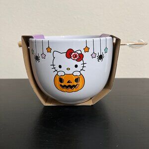 Sanrio Hello Kitty Halloween Ceramic Ramen Bowl With Chopsticks 20oz